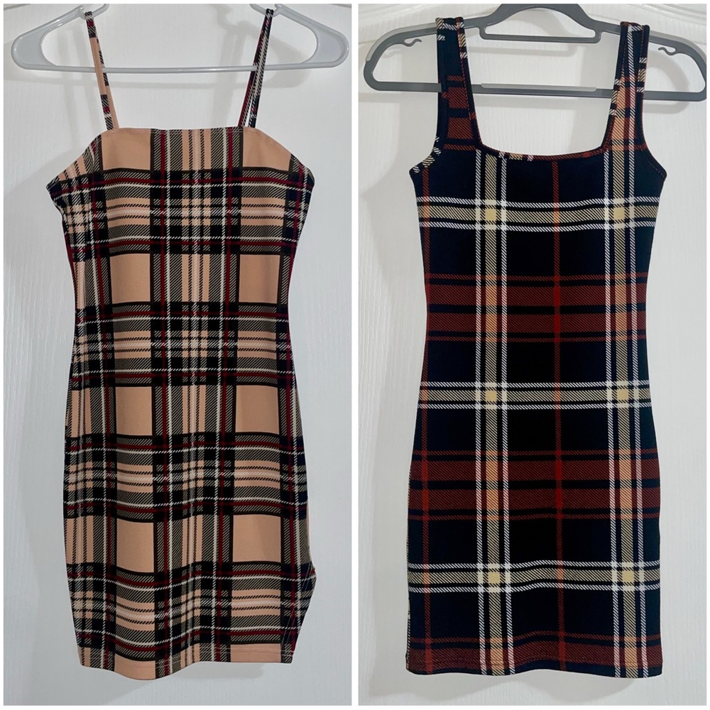Plaid Bodycon Dress Bundle NWOT